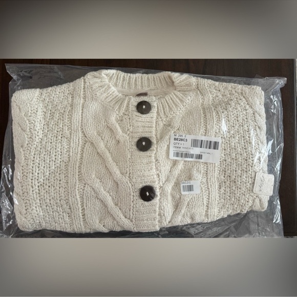 🎉LAST PIECE🎉FREE PEOPLE Bonfire Cardigan Sweater Cream - Picture 9 of 13